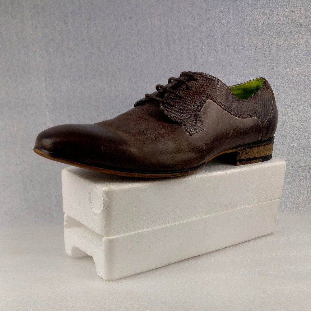 Brown derby dress shoes Leather upper Leather Lining Leather Insole men9.5us/9uk